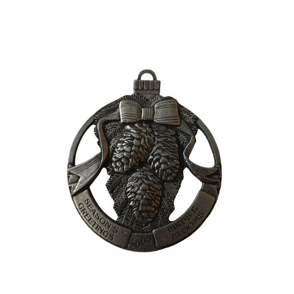 Birds and Blooms Pewter Christmas Ornaments Metal Lot Of 4 2004-2007 - Picture 2 of 5